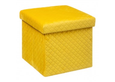 Pouf pliable en velours jaune "Mix'N'Modul"
