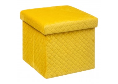 Pouf pliable en velours jaune "Mix'N'Modul"