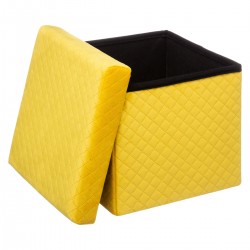 Pouf pliable en velours jaune "Mix'N'Modul"