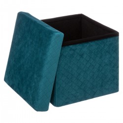 Pouf pliable en velours bleu canard "Mix'N'Modul" - My Kozy Shop