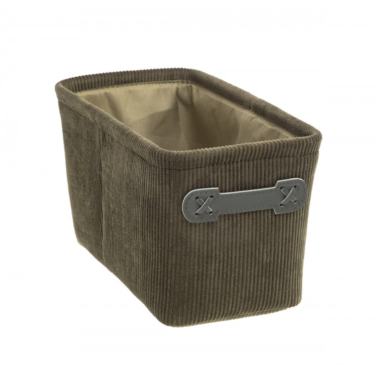 Boîte de rangement velours vert 15x34