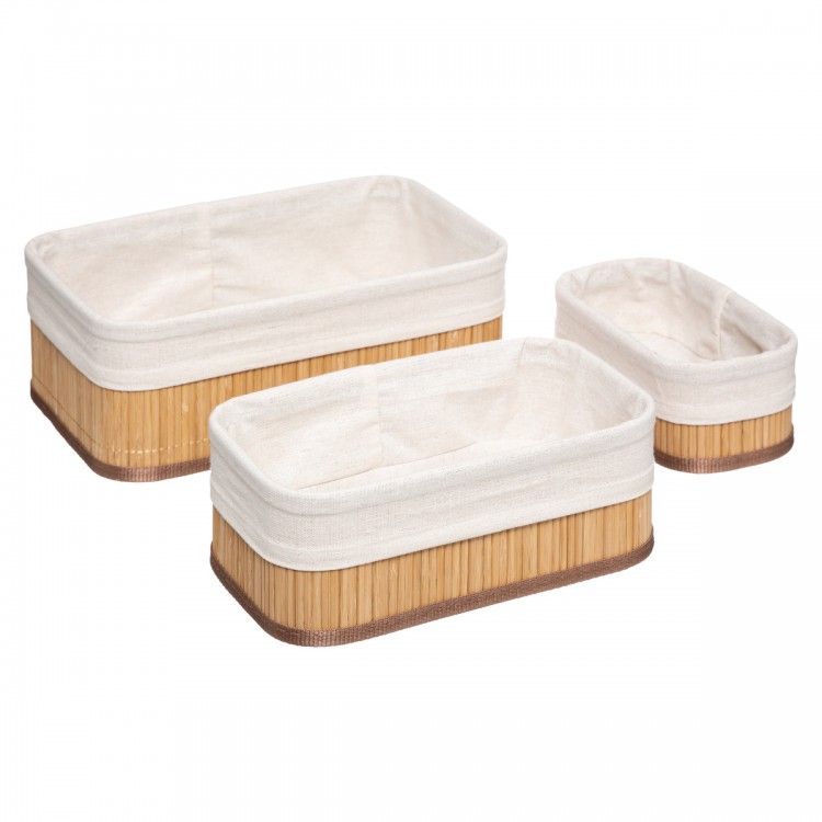 Set de panier x 3 Bambou naturel