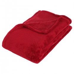 Plaid microfibre rouge