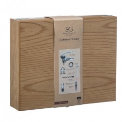 Coffret de sommelier en bois 9 pièces