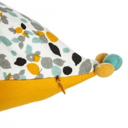Housse de coussin 3 pompons