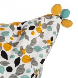 Housse de coussin 3 pompons