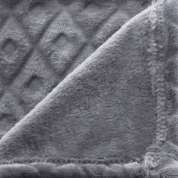 Plaid en flanelle 3D losange gris 125x150cm