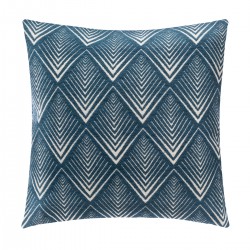 Housse de coussin géométrique bleu et or