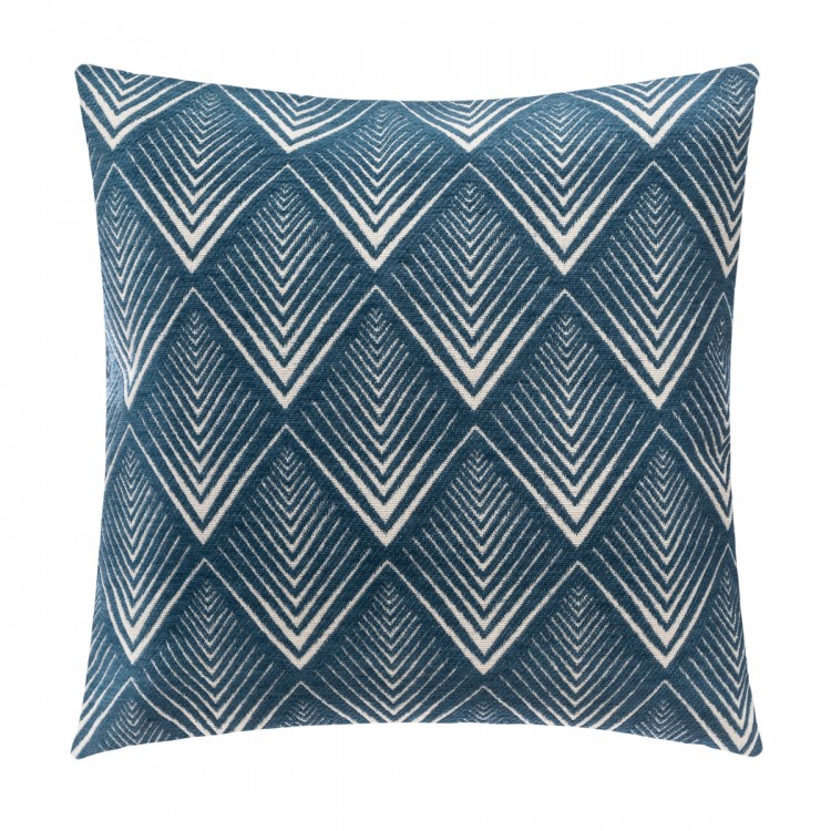 Housse de coussin géométrique bleu et or