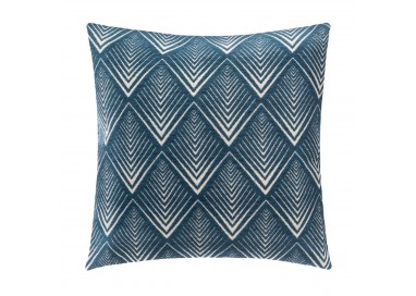 Housse de coussin géométrique bleu et or