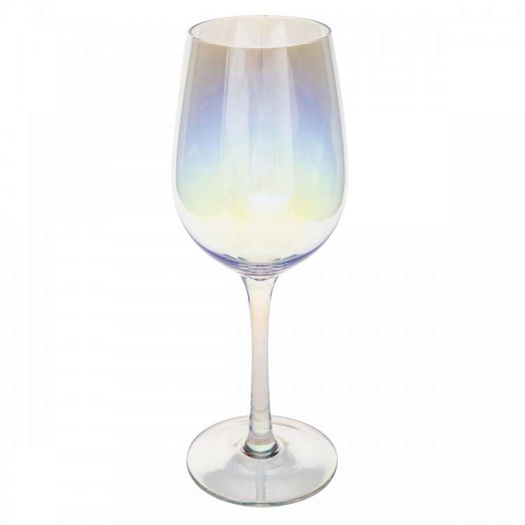 Verre à vin irisé effet bulle de savon