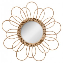 Miroir "Fleur" en rotin D38cm - My Kozy Shop