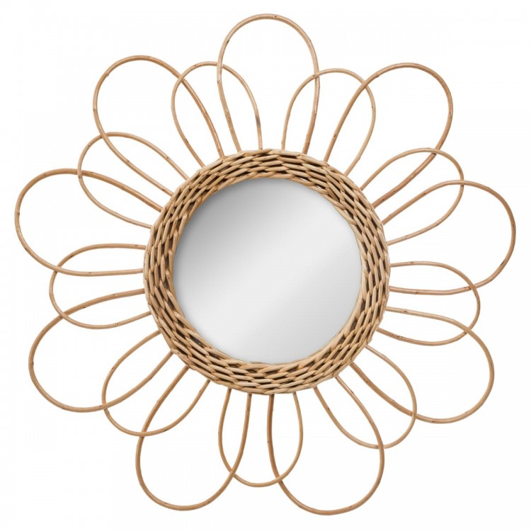 Miroir "Fleur" en rotin D38cm - My Kozy Shop