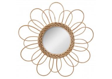 Miroir "Fleur" en rotin D38cm - My Kozy Shop